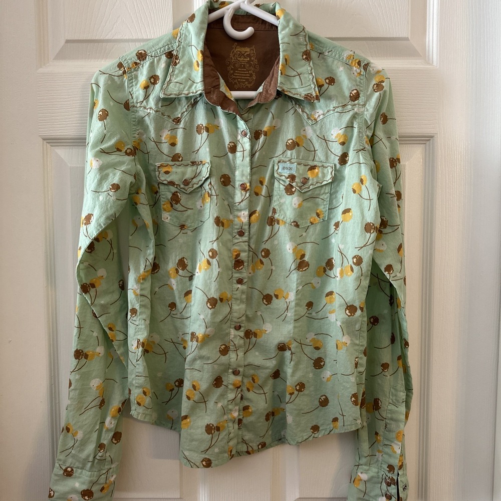 Twenty X shirt Women S Tailored Fit Wrangler western Cowgirl ranch Top Mint